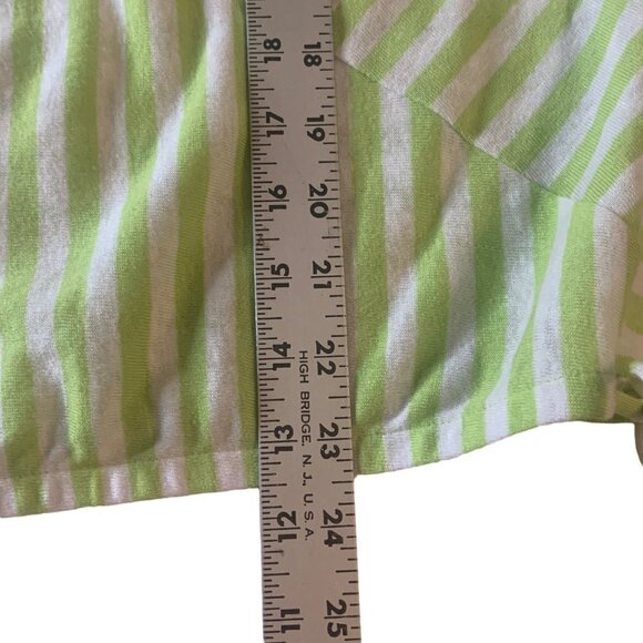 Chico's Linen Blend Stripe Patchwork Tie Short Sleeve Top Women’s Size Small - Picture 8 of 10